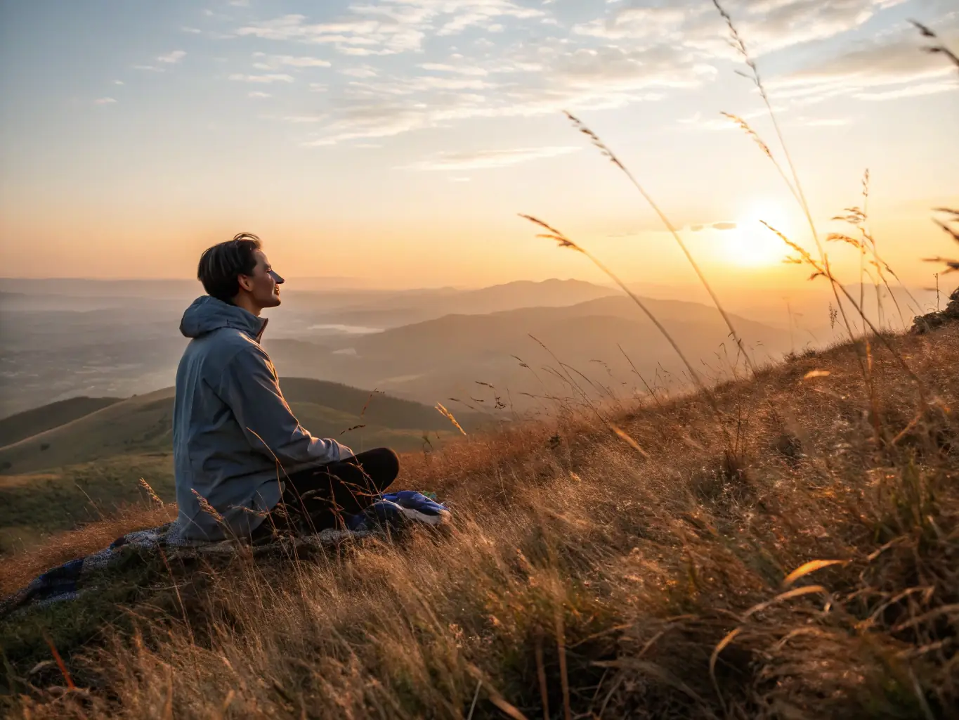 A serene image of a person meditating outdoors, representing the treatment of anxiety disorders at Lumina Behavioral Health.